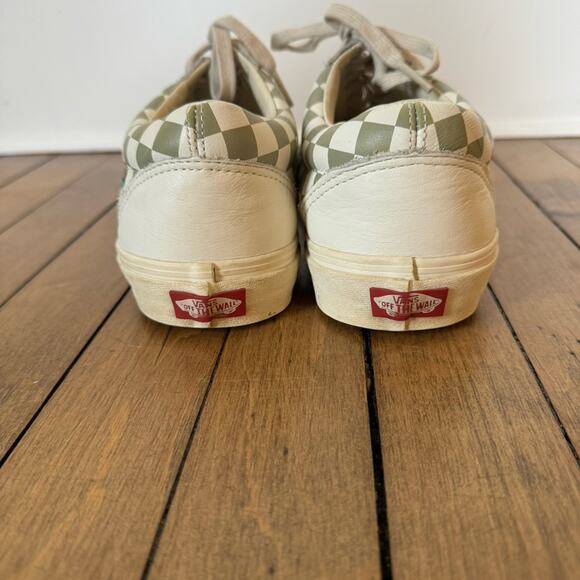 Vans Old Skool DX Leather Checkerboard Rose Embroidered Sneakers M 10.5 W 12 - Picture 6 of 10